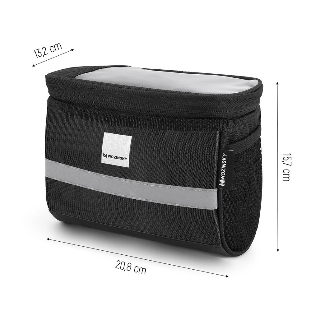 Wozinsky bike handlebar bag with phone case 2l black (WBB12BK)eng