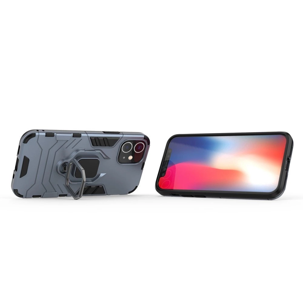 Ring Armor Case Kickstand Tough Rugged Cover for iPhone 12 mini blueeng