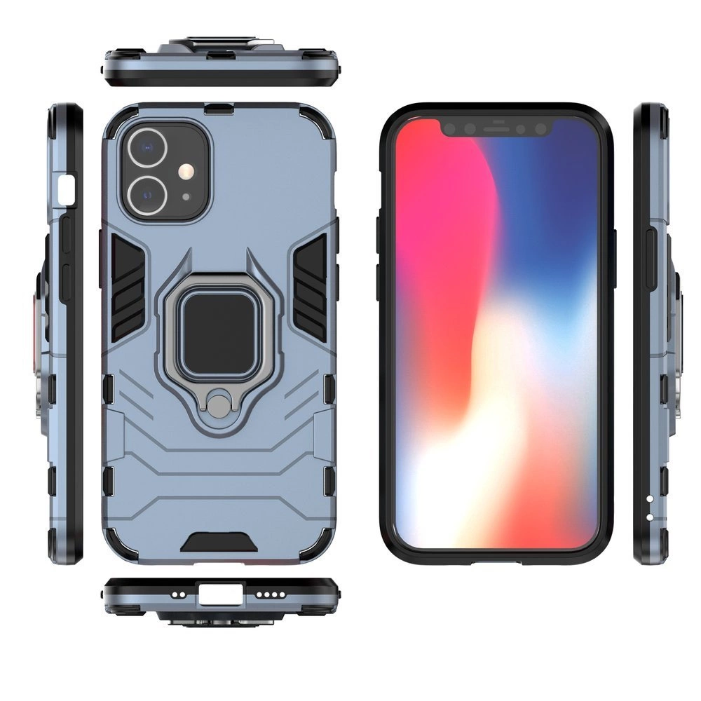 Ring Armor Case Kickstand Tough Rugged Cover for iPhone 12 mini blueeng