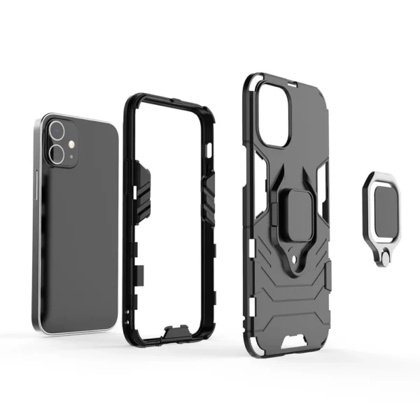 Ring Armor Case Kickstand Tough Rugged Cover for iPhone 12 mini blueeng