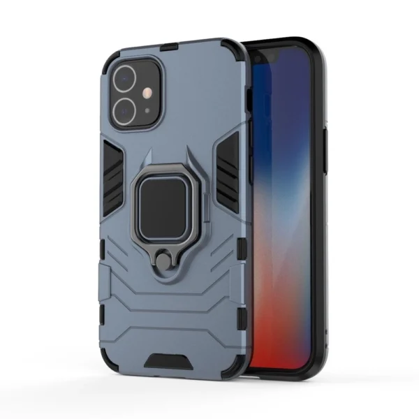 Ring Armor Case Kickstand Tough Rugged Cover for iPhone 12 mini blueeng