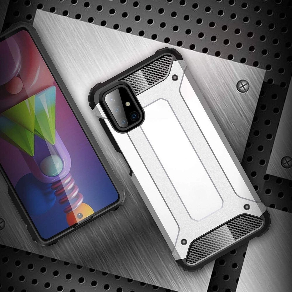 Hybrid Armor Case Tough Rugged Cover for Samsung Galaxy M51 blueeng