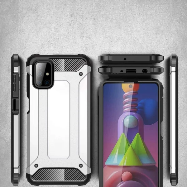 Hybrid Armor Case Tough Rugged Cover for Samsung Galaxy M51 blueeng