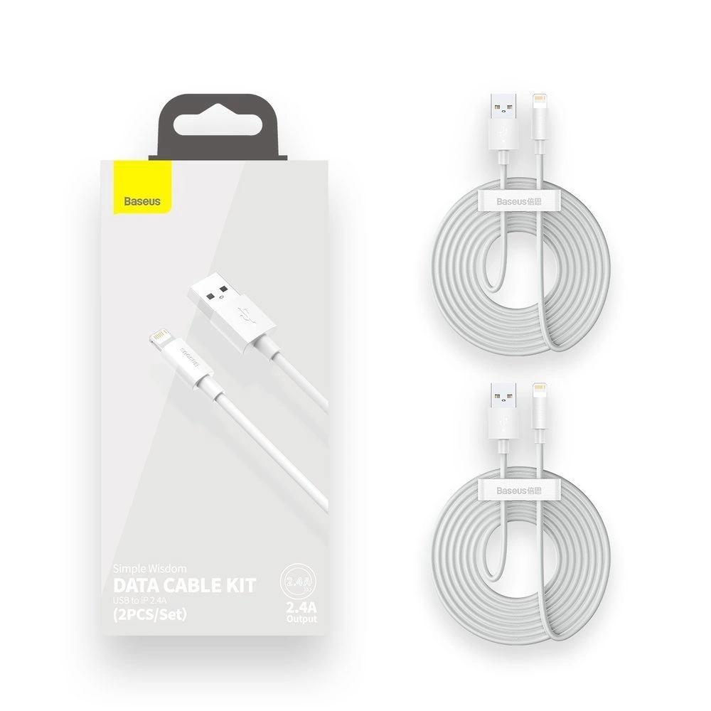Baseus 2x USB cable - Lightning fast charging Power Delivery 1.5 m white (TZCALZJ-02)eng