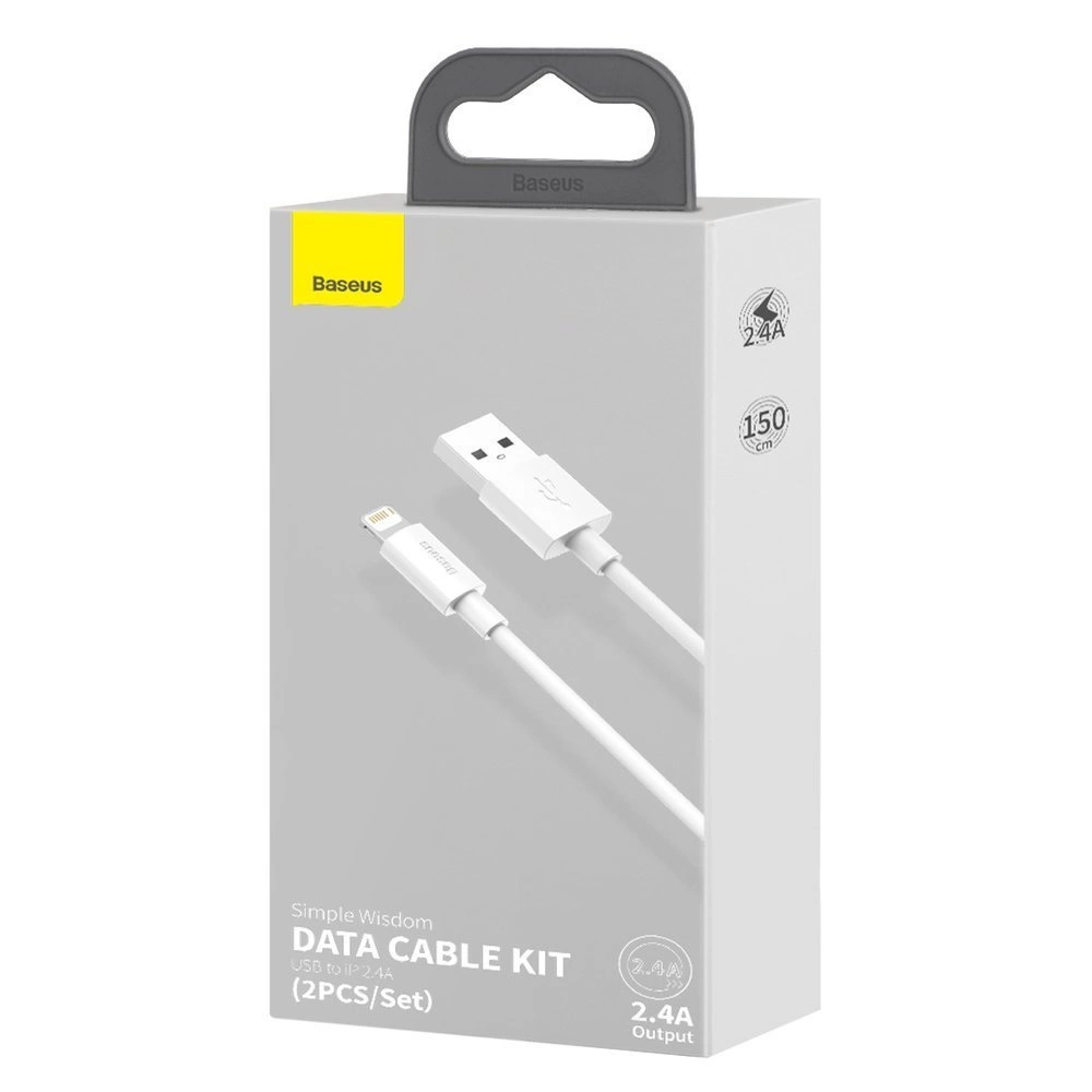Baseus 2x USB cable - Lightning fast charging Power Delivery 1.5 m white (TZCALZJ-02)eng