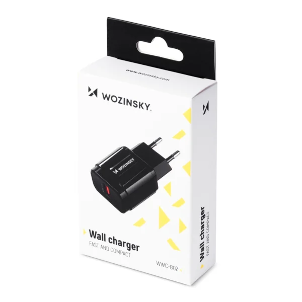 Wozinsky USB 3.0 wall charger black (WWC-B02)eng