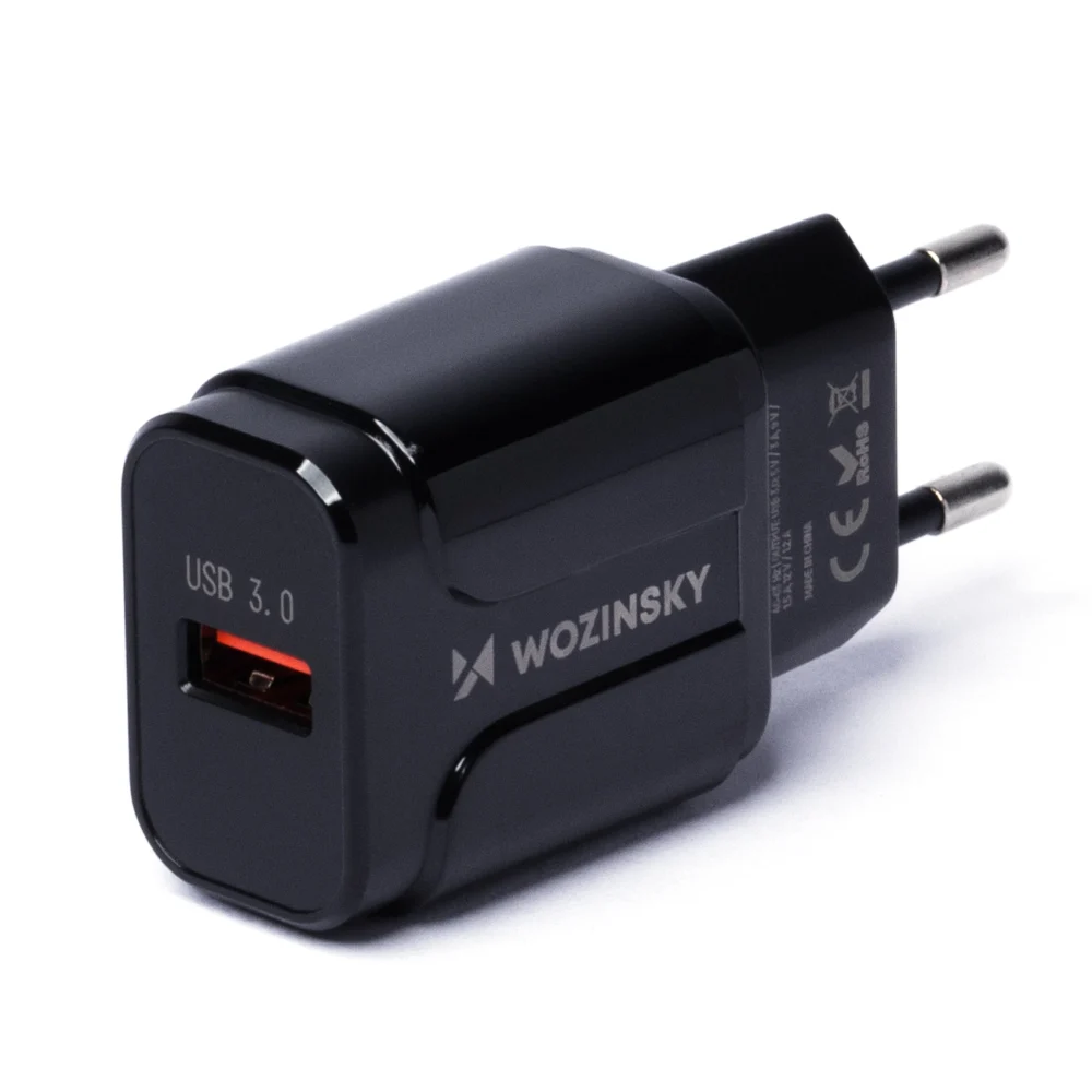 Wozinsky USB 3.0 wall charger black (WWC-B02)eng
