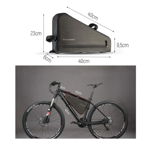 Wozinsky bicycle frame bag 3.5 l gray (WBB15BK)eng