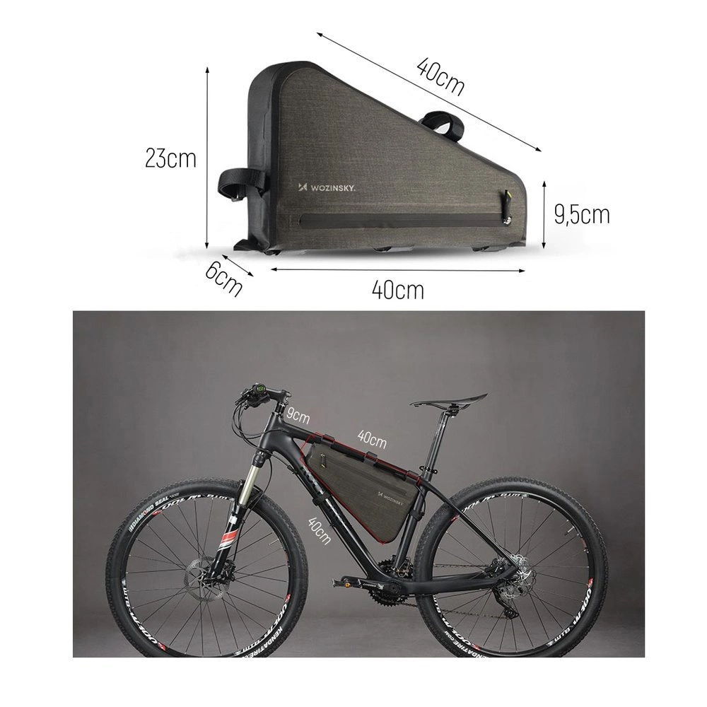 Wozinsky bicycle frame bag 3.5 l gray (WBB15BK)eng
