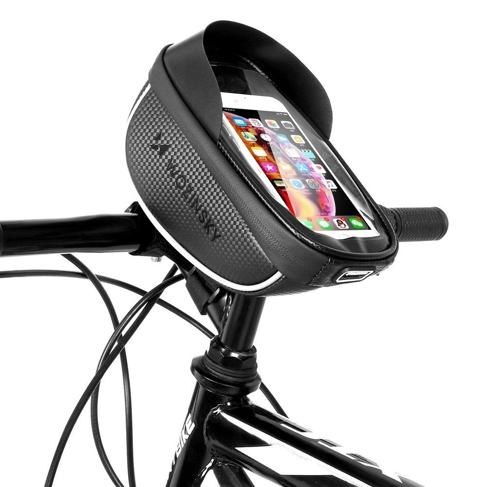 Wozinsky bike handlebar bag with phone case 1l black (WBB16BK)eng