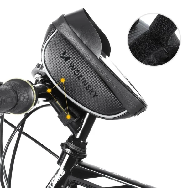Wozinsky bike handlebar bag with phone case 1l black (WBB16BK)eng
