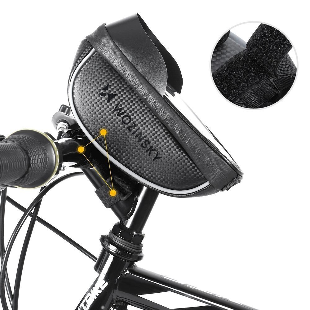Wozinsky bike handlebar bag with phone case 1l black (WBB16BK)eng