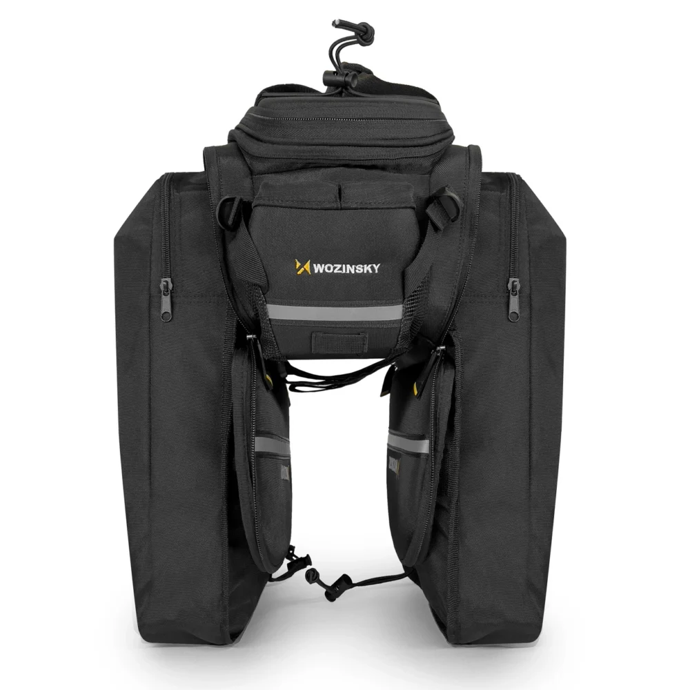 Wozinsky roomy bike carrier bag 35L (rain cover included) black (WBB19BK)eng