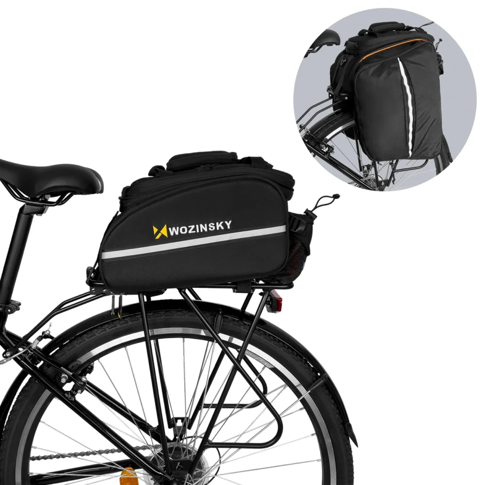 Wozinsky roomy bike carrier bag 35L (rain cover included) black (WBB19BK)eng