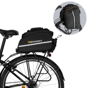 Wozinsky roomy bike carrier bag 35L (rain cover included) black (WBB19BK)eng