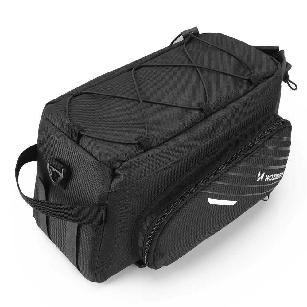 Wozinsky bike carrier bag with 9l shoulder strap (rain cover included) black (WBB22BK)eng