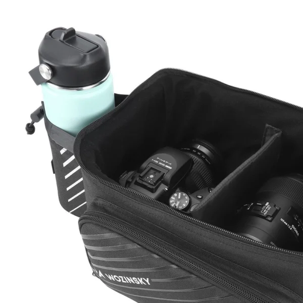 Wozinsky bike carrier bag with 9l shoulder strap (rain cover included) black (WBB22BK)eng