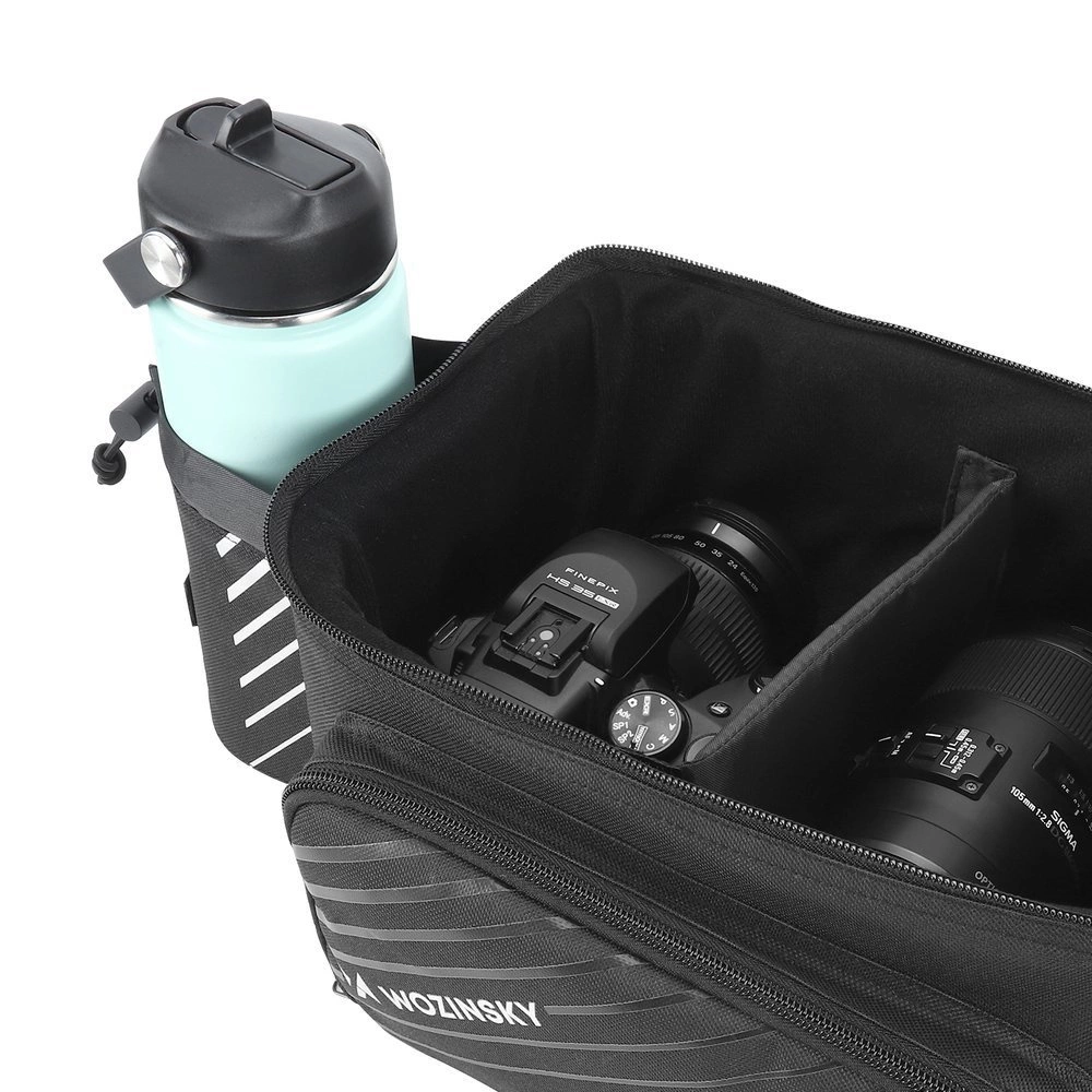 Wozinsky bike carrier bag with 9l shoulder strap (rain cover included) black (WBB22BK)eng