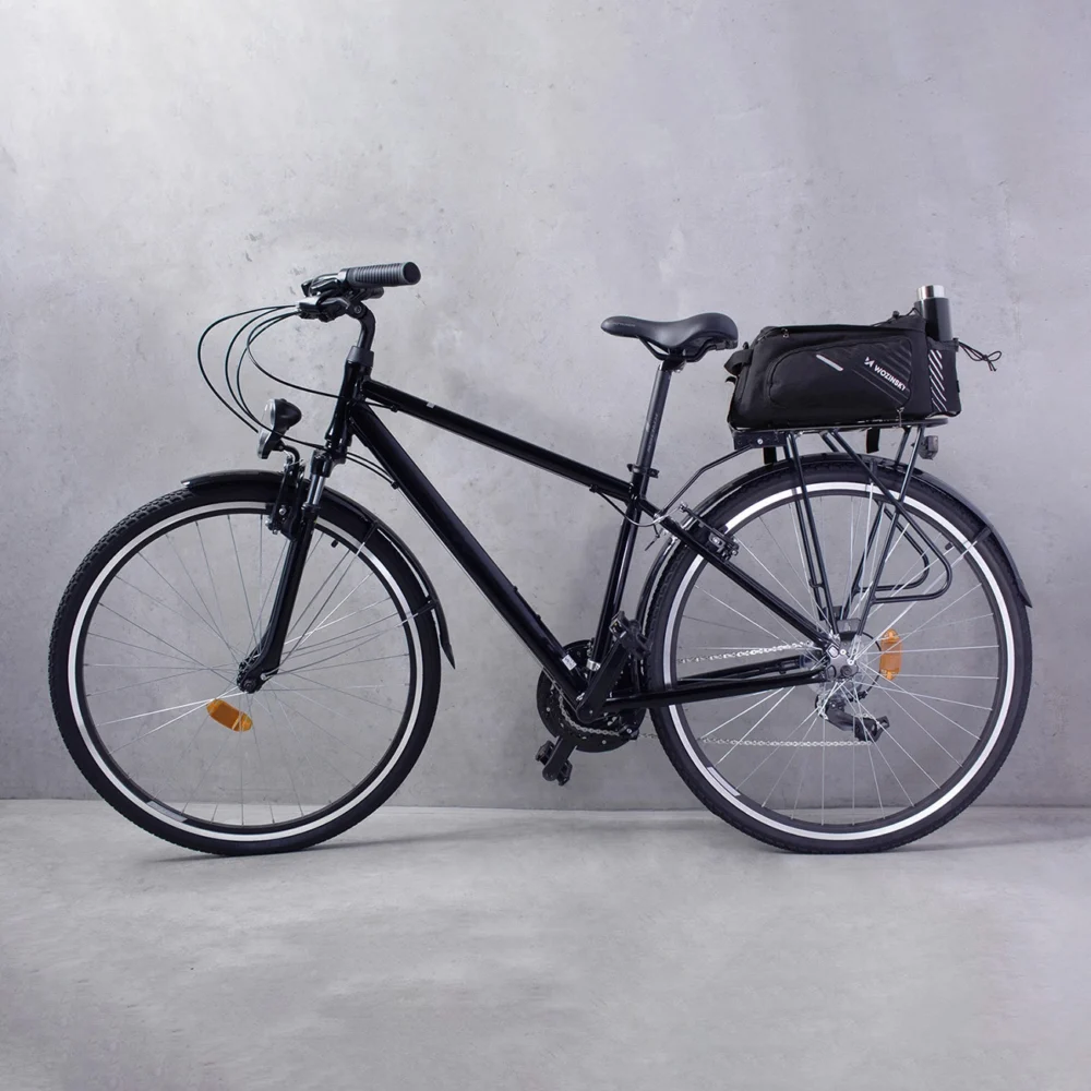 Wozinsky bike carrier bag with 9l shoulder strap (rain cover included) black (WBB22BK)eng
