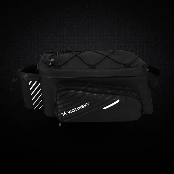 Wozinsky bike carrier bag with 9l shoulder strap (rain cover included) black (WBB22BK)eng