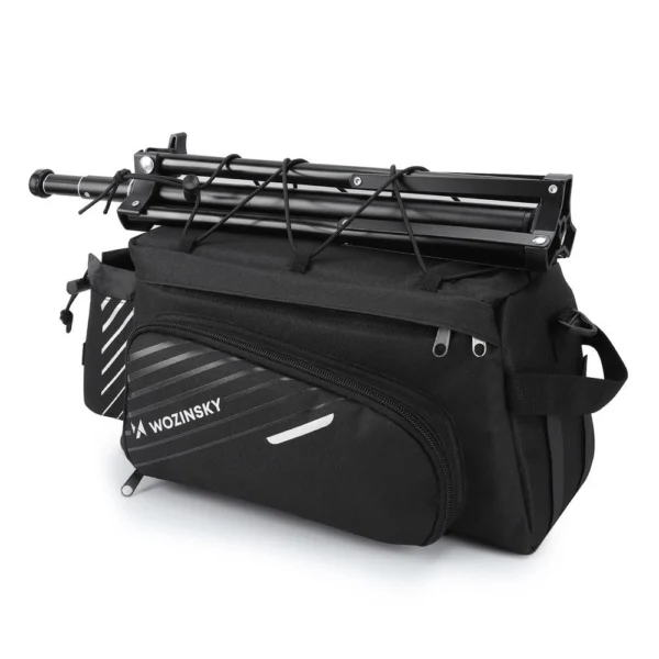 Wozinsky bike carrier bag with 9l shoulder strap (rain cover included) black (WBB22BK)eng