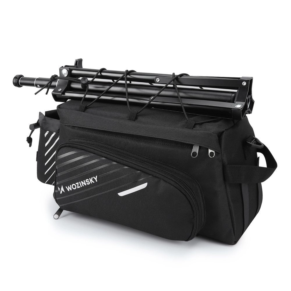 Wozinsky bike carrier bag with 9l shoulder strap (rain cover included) black (WBB22BK)eng