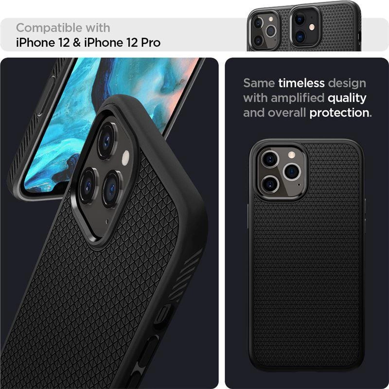 Spigen Liquid Air Case for iPhone 12 / iPhone 12 Pro - Matte Blackeng