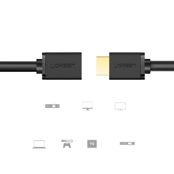 Ugreen HD107 10140 HDMI (Male) - HDMI (Female) 4K Cable 0.5 m - Blackeng