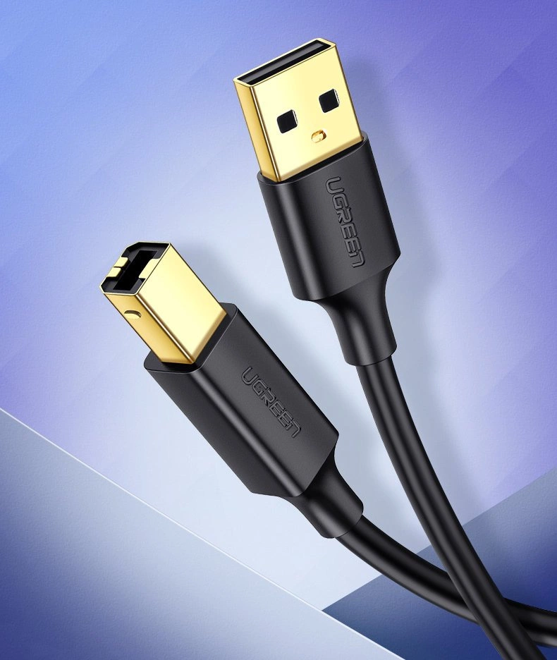 Ugreen USB Type B printer cable (male) - USB 2.0 (male) 480 Mbps 1.5 m black (US135 10350)eng