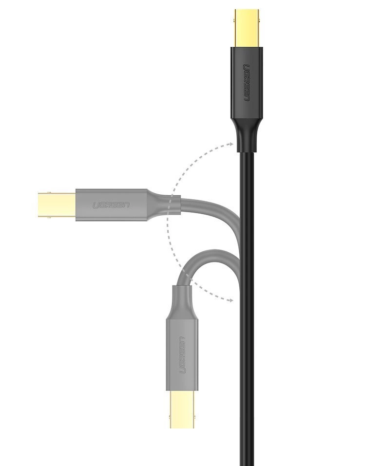 Ugreen USB Type B printer cable (male) - USB 2.0 (male) 480 Mbps 1.5 m black (US135 10350)eng