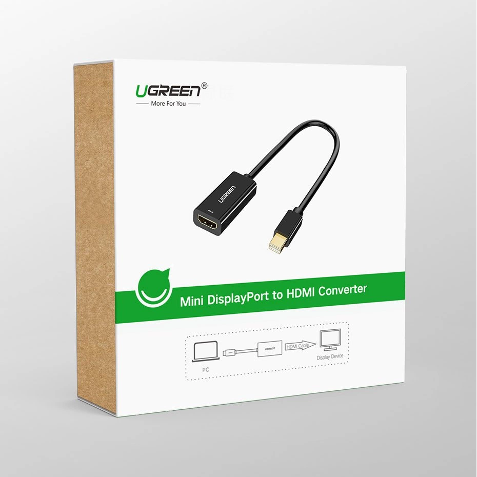 Ugreen MD112 10460 mini DisplayPort (male) / HDMI (female) FHD 1080p adapter - whiteeng
