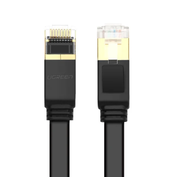 Ugreen Flat Cable Internet Network Cable Ethernet Patchcord RJ45 Cat 7 STP LAN 10 Gbps 3m Black (NW106 11262)eng