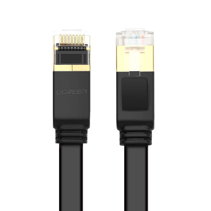 Ugreen Flat Cable Internet Network Cable Ethernet Patchcord RJ45 Cat 7 STP LAN 10 Gbps 3m Black (NW106 11262)eng
