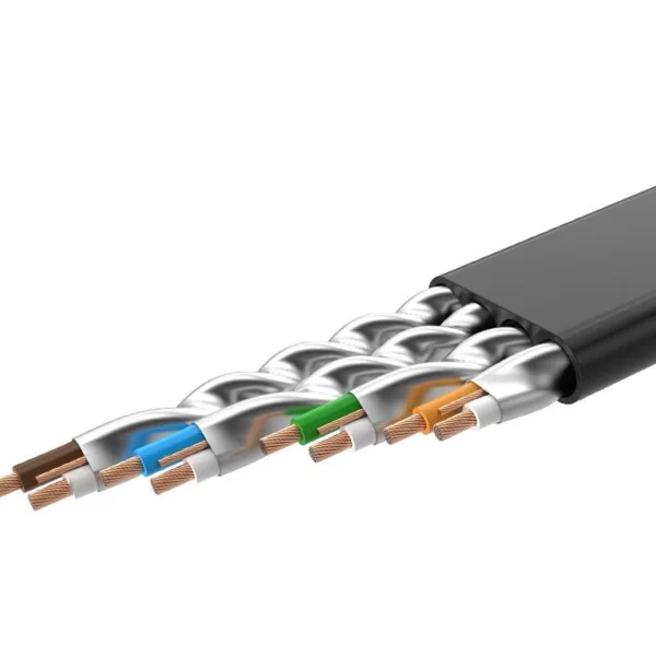 Ugreen Flat Cable Internet Network Cable Ethernet Patchcord RJ45 Cat 7 STP LAN 10 Gbps 3m Black (NW106 11262)eng