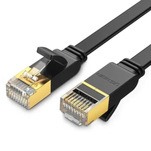 Ugreen Flat Cable Internet Network Cable Ethernet Patchcord RJ45 Cat 7 STP LAN 10 Gbps 10m Black (NW106 11265)eng