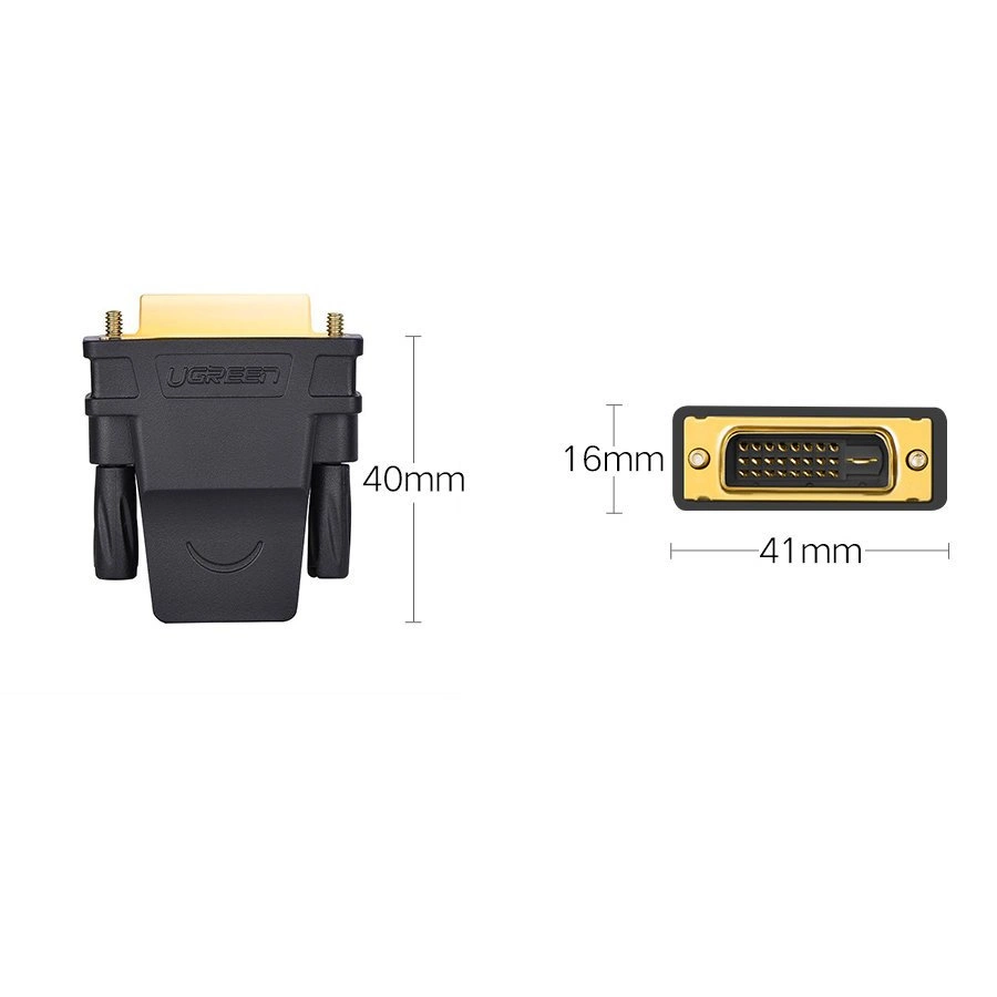 Ugreen HDMI adapter (female) - DVI 24 + 1 (male) FHD 60 Hz black (20124)eng
