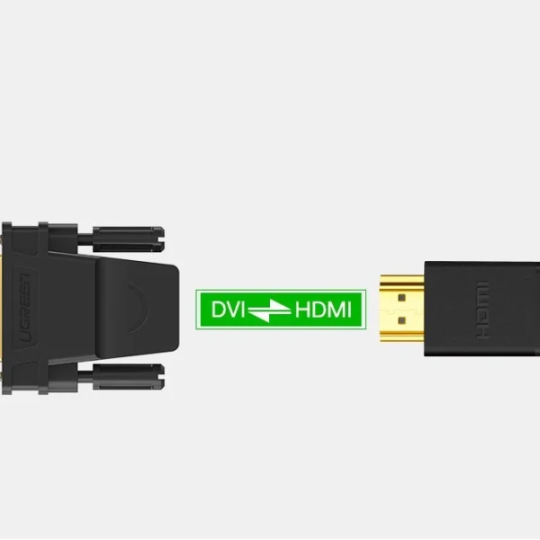 Ugreen HDMI adapter (female) - DVI 24 + 1 (male) FHD 60 Hz black (20124)eng