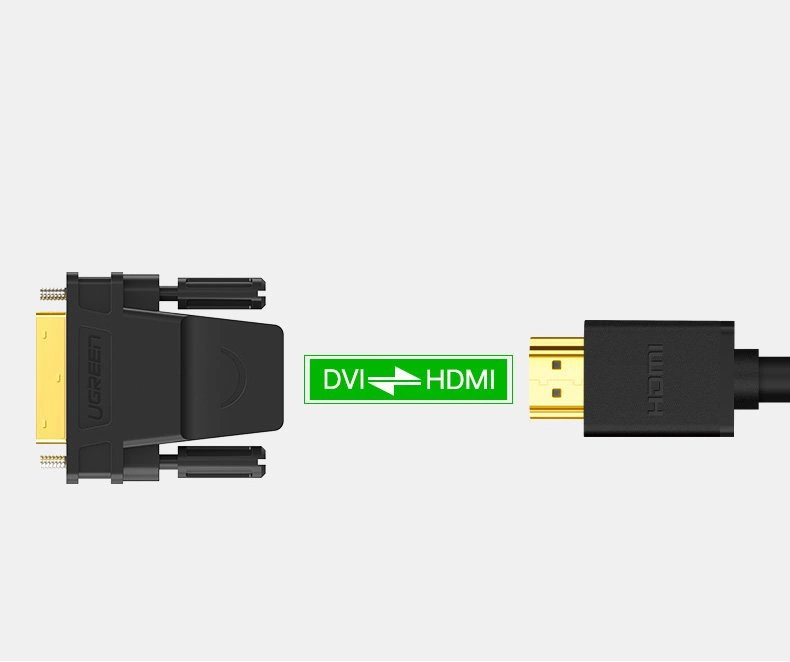 Ugreen HDMI adapter (female) - DVI 24 + 1 (male) FHD 60 Hz black (20124)eng