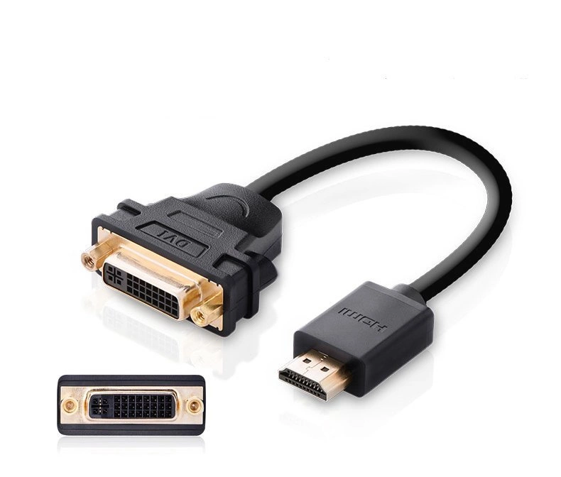 Ugreen cable cable adapter adapter DVI 24 + 5 pin (female) - HDMI (male) 22 cm black (20136)eng