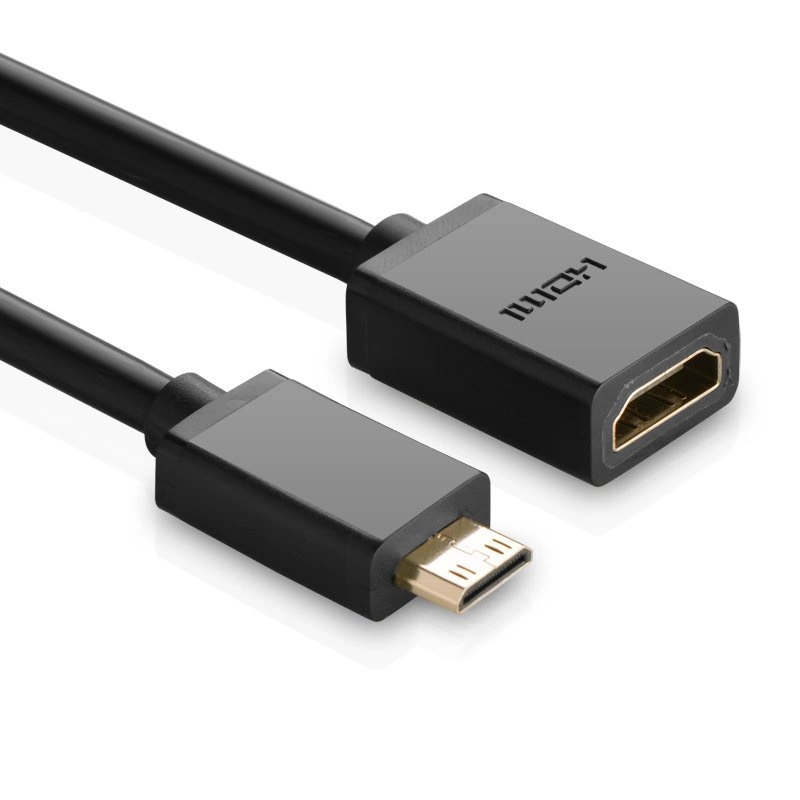 Ugreen adapter cable HDMI (female) - mini HDMI (male) 4K 60 Hz Ethernet HEC ARC audio 32 channels 22 cm black (20137)eng