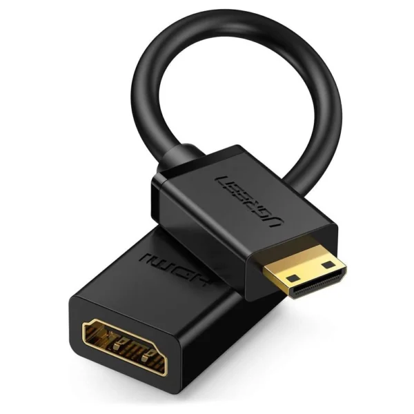 Ugreen adapter cable HDMI (female) - mini HDMI (male) 4K 60 Hz Ethernet HEC ARC audio 32 channels 22 cm black (20137)eng