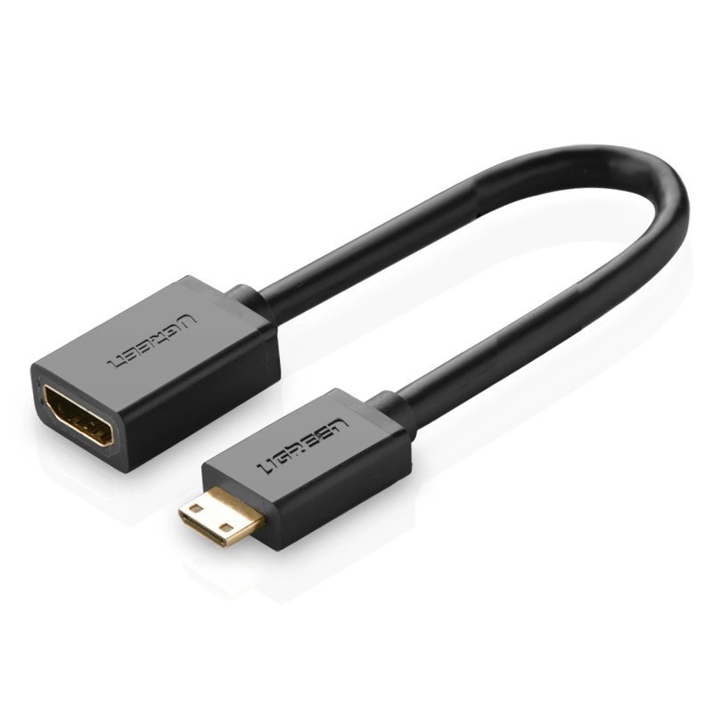 Ugreen adapter cable HDMI (female) - mini HDMI (male) 4K 60 Hz Ethernet HEC ARC audio 32 channels 22 cm black (20137)eng