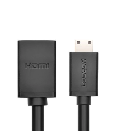 Ugreen adapter cable HDMI (female) - mini HDMI (male) 4K 60 Hz Ethernet HEC ARC audio 32 channels 22 cm black (20137)eng