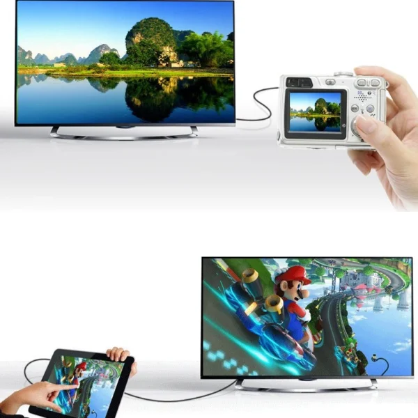 Ugreen adapter cable HDMI (female) - mini HDMI (male) 4K 60 Hz Ethernet HEC ARC audio 32 channels 22 cm black (20137)eng