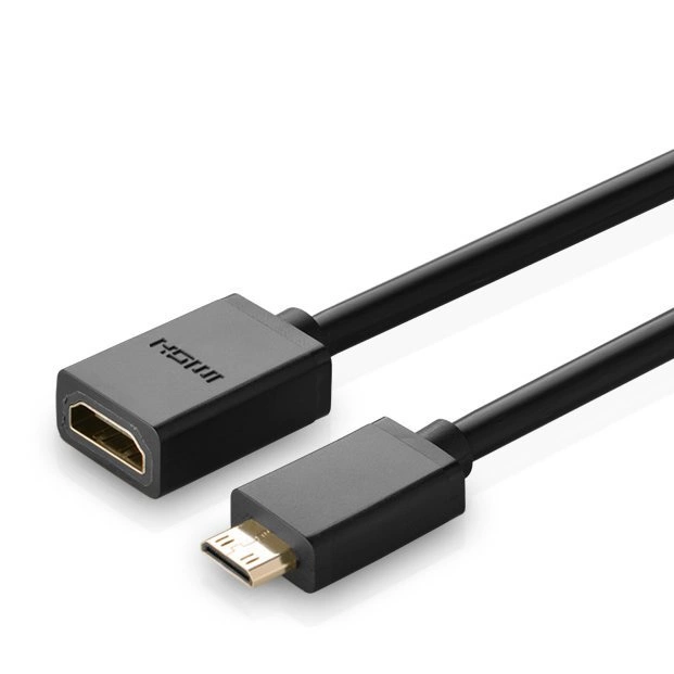 Ugreen adapter cable HDMI (female) - mini HDMI (male) 4K 60 Hz Ethernet HEC ARC audio 32 channels 22 cm black (20137)eng