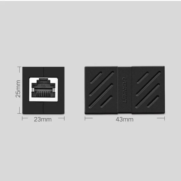 Ugreen Network Connector Ethernet RJ45 10 Gbps Network Cable Connector Black (NW114 20390)eng