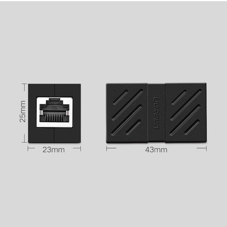 Ugreen Network Connector Ethernet RJ45 10 Gbps Network Cable Connector Black (NW114 20390)eng