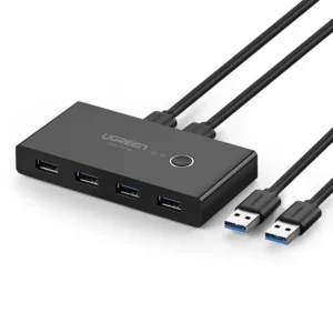 Ugreen switch box HUB switch 4x USB 3.2 Gen 1 USB splitter for two computers black (US216 30768)eng