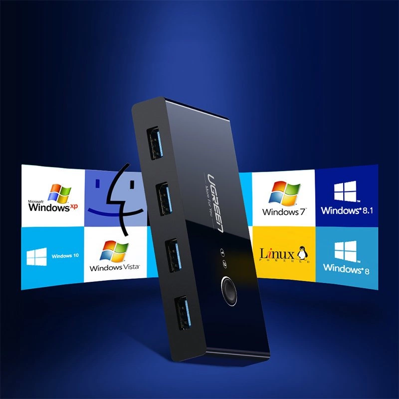 Ugreen switch box HUB switch 4x USB 3.2 Gen 1 USB splitter for two computers black (US216 30768)eng