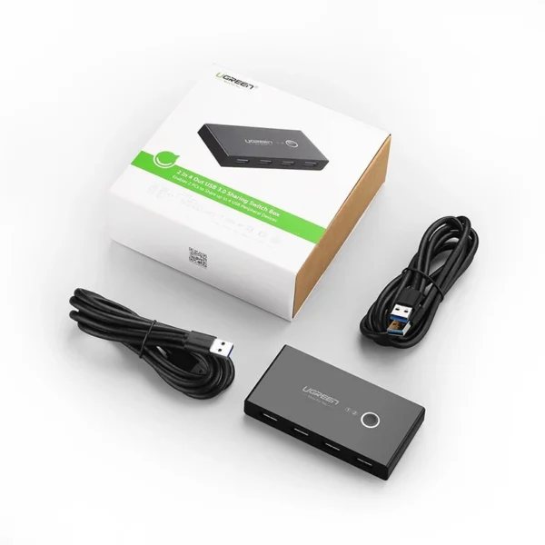 Ugreen switch box HUB switch 4x USB 3.2 Gen 1 USB splitter for two computers black (US216 30768)eng